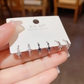 Zilverkleurige oorbellen set met ster- en kruisbedeltjes ingelegd met witte zirkonia - Strass Ster en Maan Creole Set (Nr. 56) / Zilver