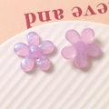 Macro di ciondoli a fiore in resina viola glitterata per la creazione di gioielli - Viola