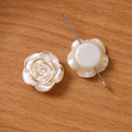 Close-up of pearl white rose DIY flower accessory with gold edges and metal back pin - Large Rose Style