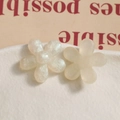 Pearlescent and translucent DIY resin flower charms for jewelry making and hair accessories - Large Five-Petal Flower