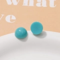 Boucles d'oreilles dôme en résine turquoise 12mm avec finition brillante pour bijoux DIY - Vert turquoise (14)