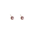 Boucles d'oreilles perles élégantes en argent s925 violet avec finition dorée - 0.8cm Petit / Violet