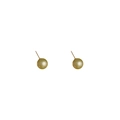 Boucles d'oreilles boules dorées mates élégantes en argent S925 au style minimaliste - 0.8cm Petit / Vert