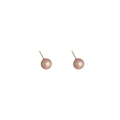 Elegant s925 silver needle pink pearl stud earrings with a stylish gold-plated finish - 0.8cm Small / Pink