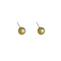 Élégantes boucles d'oreilles perles dorées en argent s925 au design minimaliste - 1cm Grand / Vert