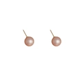 Elegant s925 silver needle pink-purple pearl stud earrings with gold plating - 1cm Large / Pink