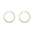 Boucles d'oreilles créoles dorées torsadées au design ondulé élégant pour femmes - 4.4cm / Or