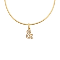 Schlangenkette mit 18k Goldbeschichtung und einem diamantbesetzten Ampersand-Anhänger - Et-Zeichen