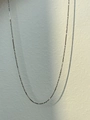 Minimalist silver-tone titanium steel necklace with elegant fine chain and heart pendant - 41+5cm / Silver