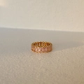 18k gold plated titanium ring featuring a continuous row of pink rectangular zircon stones - US 6 / Pink Zircon, Gold