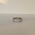 Silver tone eternity ring with baguette-cut clear zirconias in 18k gold plating - White Zircon, Silver