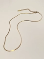18k gold plated flat lip chain necklace with adjustable clasp and S925 tag - 41+5cm / S Chain Only (Without Pendant)