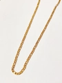 18K gold plated multi-strand Figaro chain necklace with a brilliant polished finish - 41+5cm / Figaro Chain Only (Without Pendant)