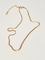 Minimalistische 18k vergulde slangenketting met verstelbare karabijnsluiting voor dames - 41+5cm / Slangenketting Zonder Hanger