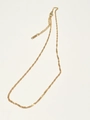 18K vergulde delicate koordketting met verstelbare karabijnsluiting en metalen label - 41+5cm / Watergolf Ketting Zonder Hanger