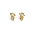18K gold plated titanium steel stud earrings with marquise-cut zircon in vintage style - Gold Model 1 (Marquise)