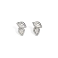 Silver geometric stud earrings with marquise and teardrop cut zircon stones - Silver Model 1 (Marquise)