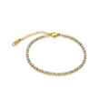 Gouden titaniumstalen tennisarmband met witte parels en sprankelende zirkoon - 16+3.5cm Armband / Wit