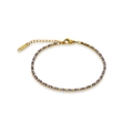 Elegante 18K vergulde armband met paarse zirkonen en witte parels met karabijnsluiting - 16+3.5cm Armband / Paars