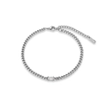 Silver cuban chain bracelet with a rectangular zircon stone and K18 tag detail - 20.5+4cm / Style 4 Square / Silver / Anklet