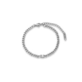 Silver stainless steel chain bracelet with a sparkling round zircon and K18 tag - 16+4cm / Style 1 Round / Silver / Bracelet