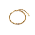 Elegant 18K gold-plated Cuban chain bracelet featuring a rectangular clear zircon stone - 16+4cm / Style 4 Square / Gold / Bracelet