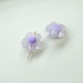 Dettaglio di perla a fiore di prugna in acrilico satinato viola con anima e perno in metallo - Viola