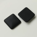 Detail view of square matte black DIY accessory with minimalist frosted finish texture - Black Square Style