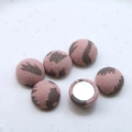 Detailed view of pink leopard print fabric buttons with flat metal back for DIY crafts - Pink Leopard Pattern