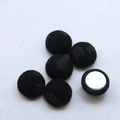 Set of black fabric covered magnetic buttons with silver metal base for DIY accessories - Black Leopard Style