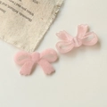 Pink velvet and glitter resin bow charms for DIY jewelry and accessory making - Pink