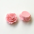 Detailed macro view of pink resin rose charm with a flat back for DIY crafts - Soft Pink