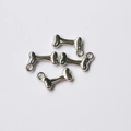 Polished silver alloy bone charms for jewelry making and pet collar decoration - Bone Style