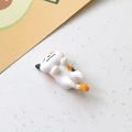 Macro shot of 3D resin calico cat figurine with matte finish for DIY desktop decor - White Calico Cat