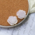Macro view of pearlescent pink resin rose with glitter for DIY jewelry and hair accessories - White Rose