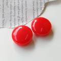 Cabochon tondi in resina rossa lucida per orecchini e gioielli fai da te su carta - Rosso