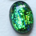 Ovale groene opaalhars cabochon met levendige vlamkleuren voor het maken van sieraden - Ovaal (B02-2-49-52)
