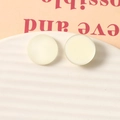 Pair of minimalist matte white round resin studs for DIY earring and hair clip jewelry - Round White