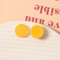 Matte yellow circular resin studs with rubber paint finish for DIY jewelry crafting - Round Yellow