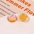 Amuletos redondos de resina brillante en rosa aurora y oro ámbar para horquillas - Naranja con Brillantina