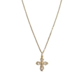 Collier minimaliste avec pendentif croix dorée et pierres en zircon étincelantes - Or