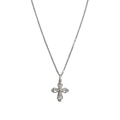 Collier croix argenté minimaliste avec zircons pavés sur une fine chaîne délicate - Argent