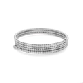 Elegant silver 18k plated multi-layer wrap bracelet with shimmering zircon stones - Silver