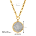 Two-tone St. Benedict pendant necklace in gold and silver finish with OT clasp - Gold