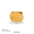 18k gold plated stainless steel ring with elegant molten lava texture for women - US 6 / Gold Big Vortex