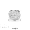 Irregular silver stainless steel ring with lava wave texture and 8.5g weight - US 6 / Silver Big Vortex