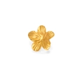 Pendientes de flor de acero bañados en oro 18K con pétalos mate texturizados - Flor Dorada (Solo)