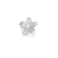 Pendientes de flores plateadas de cinco pétalos con textura de metal mate y vetas - Flor Plateada (Solo)