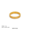 18k gold plated stainless steel ring with vertical stripes and 2.7g lightweight design - US 6 / Vertical Ribbed Style (Style 1) / Gold