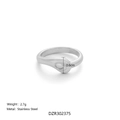 Zilveren roestvrijstalen hart tai chi ring met abstract spiraalreliëf en 0,6 cm breedte - Zilver Tai Chi